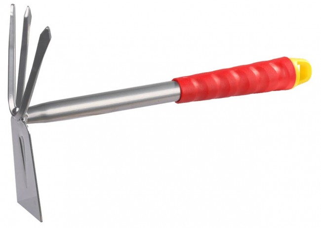 Мотыжка GRINDA, прямое лезвие, 3 зубца, из углеродистой стали с коннекторной системой, 305 мм 8-421435_z01 Мотыжка GRINDA, прямое лезвие, 3 зубца, из углеродистой стали с коннекторной системой, 305 мм 8-421435_z01