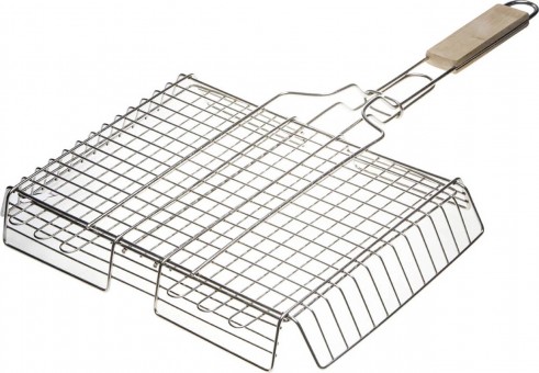 Решетка-гриль GRINDA BARBECUE, объемная, нержавеющая сталь, 340х260 мм 424732 Решетка-гриль GRINDA BARBECUE, объемная, нержавеющая сталь, 340х260 мм 424732