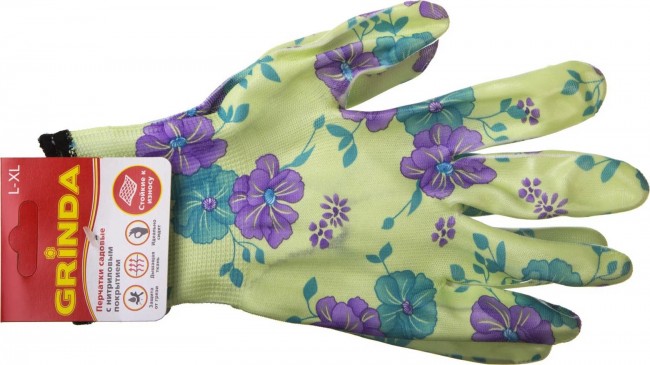 Перчатки GRINDA садовые, прозрачное нитриловое покрытие, размер L-XL 11295-XL Перчатки GRINDA садовые, прозрачное нитриловое покрытие, размер L-XL 11295-XL