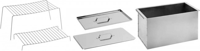 Коптильня GRINDA BARBECUE, нержавеющая сталь, двухъярусная, без ножек, с поддоном, 500х270х270 мм 427790