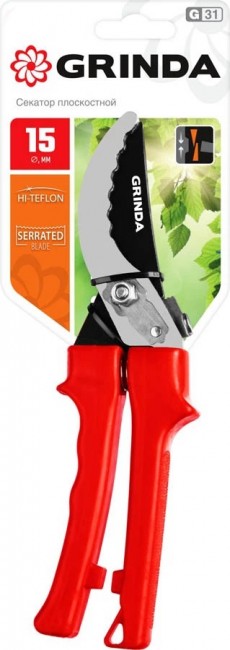 Секатор GRINDA G-31 с пластиковыми рукоятками, плоскостной, 200 мм 40210_z02 Секатор GRINDA G-31 с пластиковыми рукоятками, плоскостной, 200 мм 40210_z02