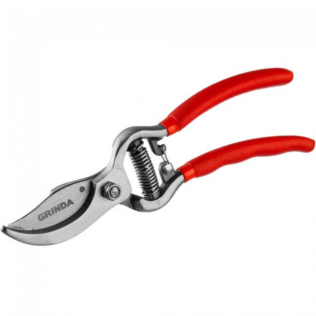 Секатор GRINDA G-5 цельнокованый, с эргономичными рукоятками, плоскостной, 210 мм, рез до 25 мм 423105 Секатор GRINDA G-5 цельнокованый, с эргономичными рукоятками, плоскостной, 210 мм, рез до 25 мм 423105