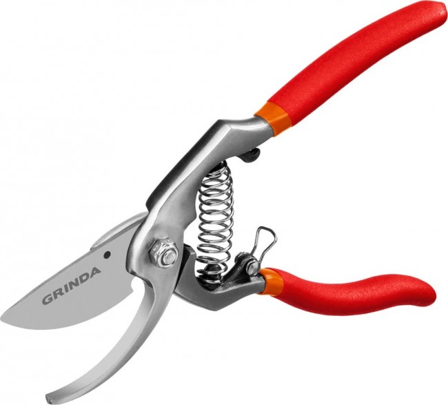 Секатор GRINDA G-7 цельнокованый, с направленным под углом лезвием, 210 мм, рез до 25 мм 423107 Секатор GRINDA G-7 цельнокованый, с направленным под углом лезвием, 210 мм, рез до 25 мм 423107