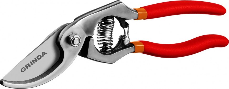 Секатор GRINDA G-7 цельнокованый, с направленным под углом лезвием, 210 мм, рез до 25 мм 423107 Секатор GRINDA G-7 цельнокованый, с направленным под углом лезвием, 210 мм, рез до 25 мм 423107
