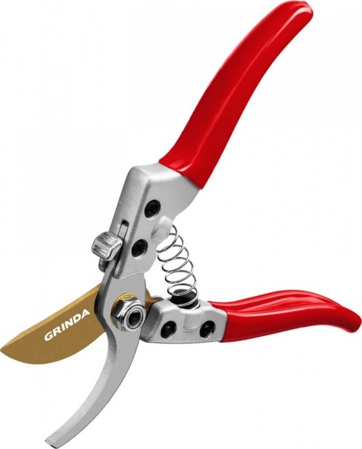 Секатор GRINDA G-13 с алюминиевыми рукоятками, плоскостной, 205 мм 423113