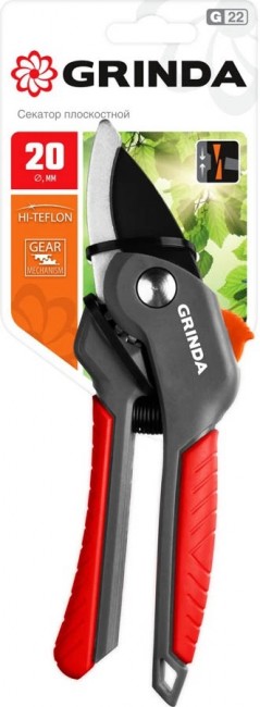 Секатор GRINDA G-22 с двухкомпонентными рукоятками, плоскостной, 200 мм 423122 Секатор GRINDA G-22 с двухкомпонентными рукоятками, плоскостной, 200 мм 423122