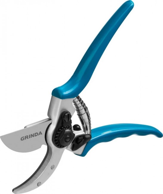 Секатор GRINDA PROLine P-23 с алюминиевыми коваными рукоятками, плоскостной, 210 мм 423423 Секатор GRINDA PROLine P-23 с алюминиевыми коваными рукоятками, плоскостной, 210 мм 423423