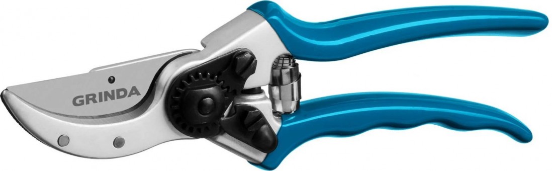 Секатор GRINDA PROLine P-23 с алюминиевыми коваными рукоятками, плоскостной, 210 мм 423423 Секатор GRINDA PROLine P-23 с алюминиевыми коваными рукоятками, плоскостной, 210 мм 423423