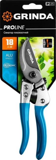 Секатор GRINDA PROLine P-25 с эргономичными алюминиевыми рукоятками, плоскостной, 200 мм 423425 Секатор GRINDA PROLine P-25 с эргономичными алюминиевыми рукоятками, плоскостной, 200 мм 423425
