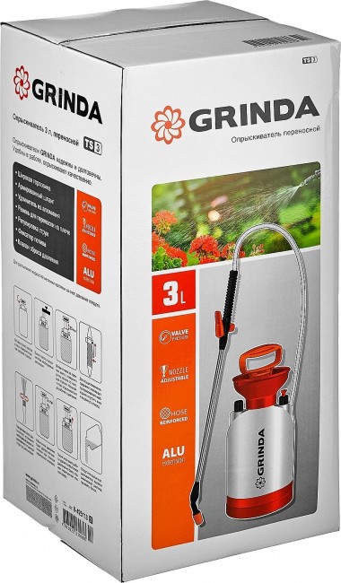 Опрыскиватель GRINDA TS-3, переносной, с широкой горловиной и устойчивым днищем, 3 л 8-425113_z02