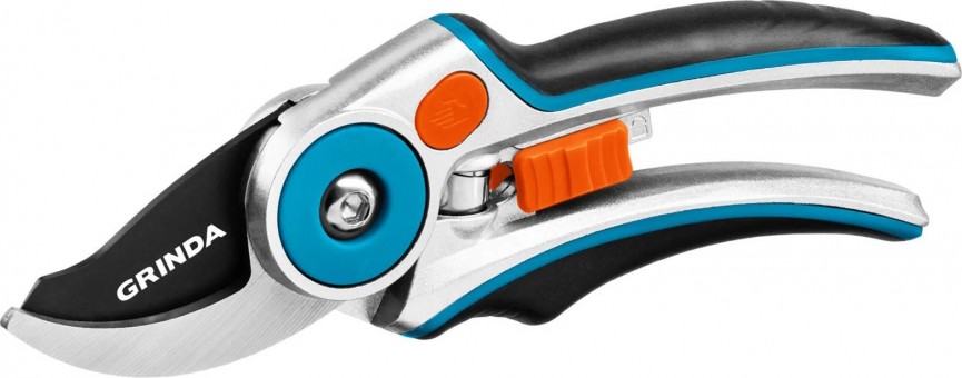 Секатор GRINDA PROLine P-29 с эргономичными алюминиевыми рукоятками, плоскостной, 210 мм 423429 Секатор GRINDA PROLine P-29 с эргономичными алюминиевыми рукоятками, плоскостной, 210 мм 423429