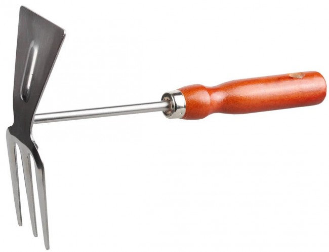 Мотыжка GRINDA, прямое лезвие, 3 зубца, из нержавеющей стали с деревянной ручкой, 250 мм 8-421135_z01 Мотыжка GRINDA, прямое лезвие, 3 зубца, из нержавеющей стали с деревянной ручкой, 250 мм 8-421135_z01