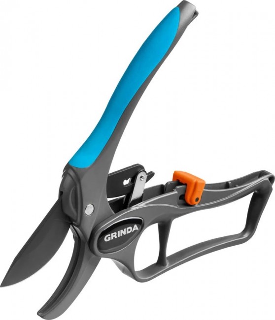 Секатор GRINDA PROLine P-33 с алюминиевыми рукоятками, с эфесом, контактный, 200 мм 423433 Секатор GRINDA PROLine P-33 с алюминиевыми рукоятками, с эфесом, контактный, 200 мм 423433