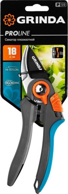Секатор GRINDA PROLine P-59 с двухкомпонентными рукоятками, плоскостной, 210 мм 423459 Секатор GRINDA PROLine P-59 с двухкомпонентными рукоятками, плоскостной, 210 мм 423459
