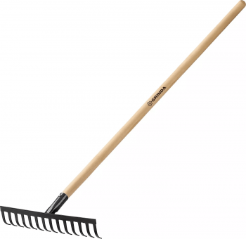 Грабли GRINDA с деревянным черенком, 14 прямых зубьев, 39583-14 Грабли GRINDA с деревянным черенком, 14 прямых зубьев, 39583-14